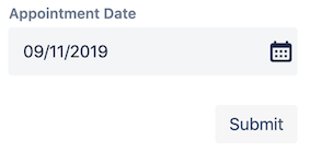 Screenshot of rendered datePicker example