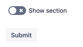 Screenshot of rendered toggle example